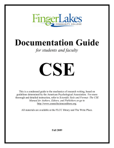CSE Documentation Guide - Finger Lakes Community College