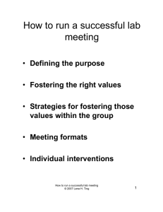 How to run a successful lab meeting