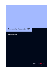 Programming Transponder 3067