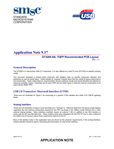 Application Note 9-17: GT3000 64L TQFP Recommended PCB