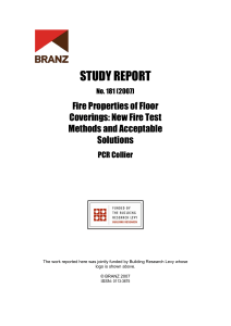STUDY REPORT – Fire Properties Of Floor Coverings
