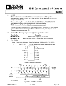 DAC100 10-Bit Current Output D/A Converter Data Sheet (Rev. D)