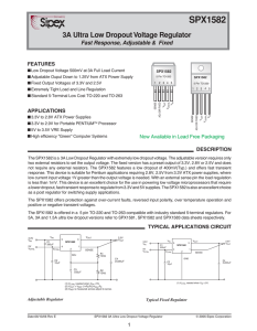 SPX1582 3A Ultra Low Dropout Voltage Regulator