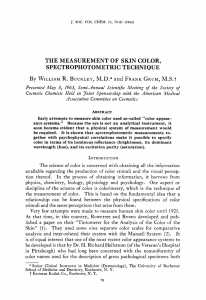 the measurement of skin color, spectrophotometric technique
