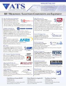 RF / MICROWAVE / LIGHTWAVE COMPONENTS AND EQUIPMENT