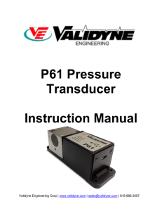 P61 Pressure Transducer Instruction Manual