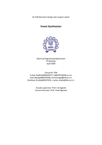 Vowel Synthesizer - Department of Electrical Engineering, Indian