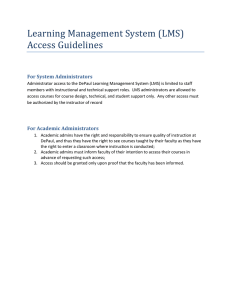 Learning Management System (LMS) Access Guidelines
