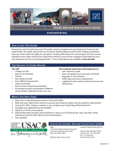 University of Nevada, Reno Study Abroad Advisement