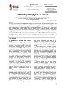 Osmotic Drug Delivery System: An Overview