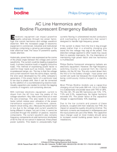 AC Line Harmonics and Bodine Fluorescent Emergency Ballasts