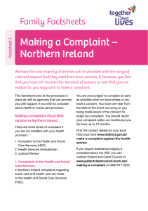 Making a Complaint – Northern Ireland