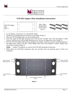UFP-650 Adapter Plate Installation Instructions