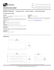 specification sheet - Vista Professional Outdoor Lighting