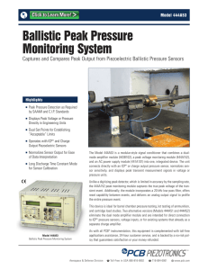 Ballistic Peak Pressure Monitoring System