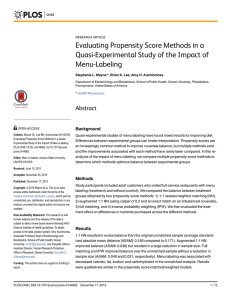 Evaluating Propensity Score Methods in a Quasi