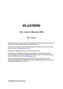 eLucidate Volume 3 Issue 3, May/June 2006