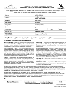 RRC Young Life Camp Consent Health Form
