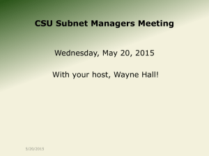 CSU Subnet Managers Meeting