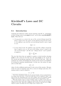 Kirchhoff`s Laws and DC Circuits