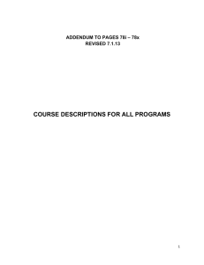 course descriptions for all programs