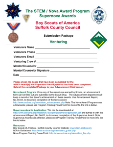 The STEM / Nova Award Program Supernova Awards Boy Scouts of