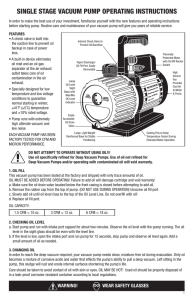 single stage vacuum pump operating instructions