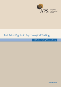 Test Taker Rights in Psychological Testing