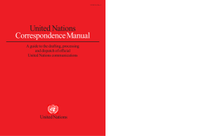 United Nations Correspondence Manual