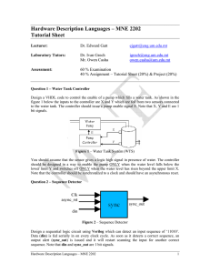 Hardware Description Languages – M E 2202 Tutorial Sheet