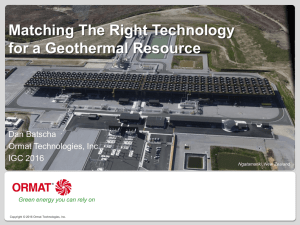 Matching The Right Technology for a Geothermal Resource