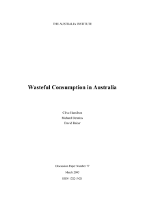 Wasteful Consumption in Australia