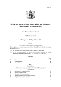 Health and Safety at Work (General Risk and Workplace