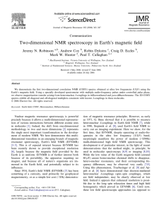 Two-dimensional NMR spectroscopy in Earth`s magnetic field