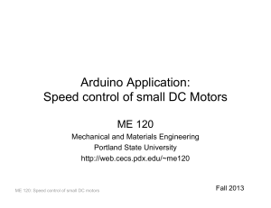 Arduino Application: Speed control of small DC Motors