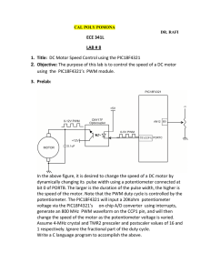 ECE 341L LAB # 8 1. Title: DC Motor Speed Control using the