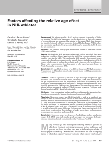 Factors affecting the relative age effect in NHL athletes
