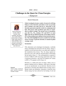 Challenges in the Quest for Clean Energies