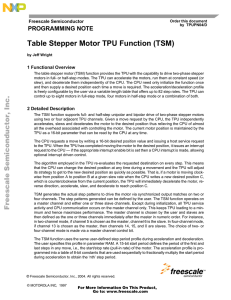 Table Stepper Motor TPU Function (TSM)