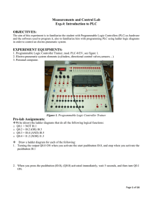 Measurements and Control Lab Exp.4: Introduction to PLC