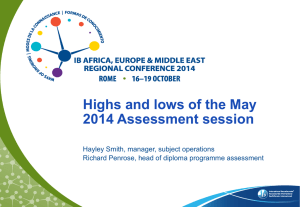 Highs and lows of the May 2014 Assessment session