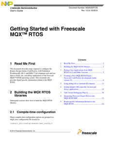 Getting Started with Freescale MQX RTOS - User`s Guide