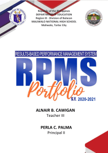 RPMS portfolio design