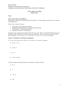 Unit 6 Test  Algebra and Coding Grade 8