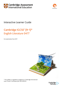 IGCSE Literature 0477