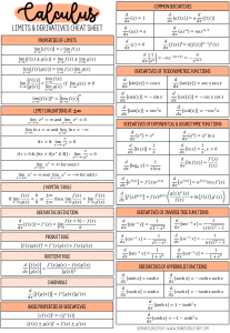 Calculus study sheet