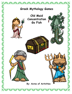 Greek Mythology Card Games Old Maid Go Fish Concentration
