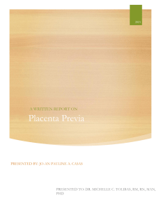 Placenta Previa- written report