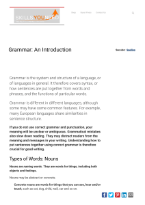 Grammar - Sentence Construction and Tense   SkillsYouNeed
