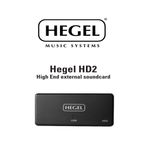 Hegel HD2 manual